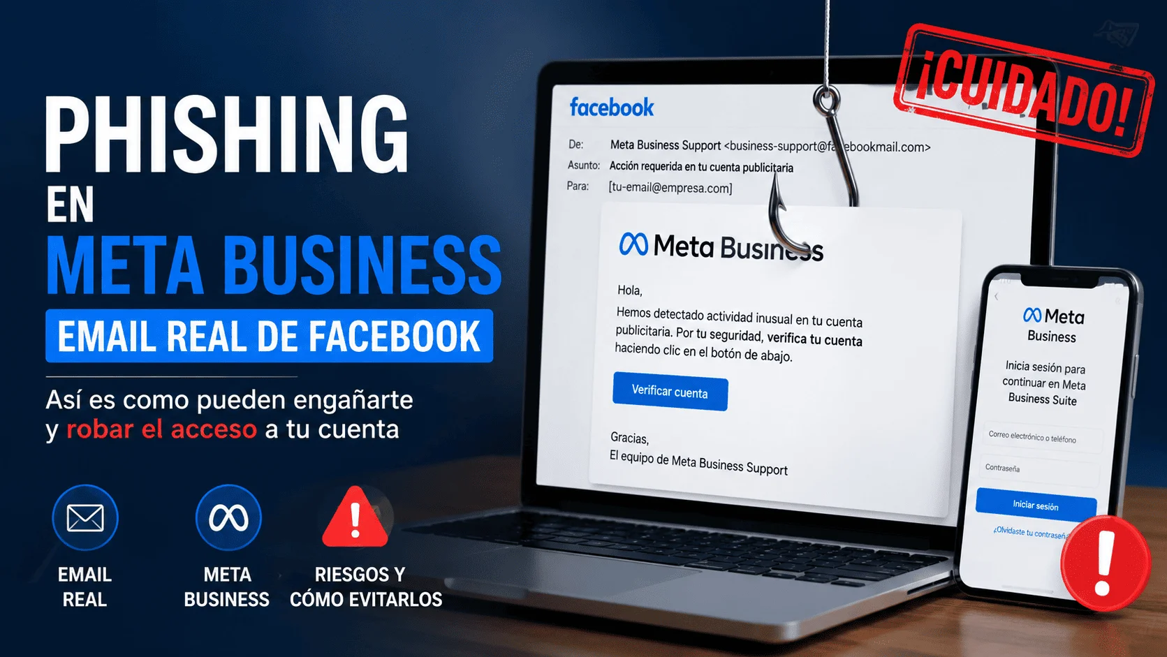 Phishing en Meta Business Manager el ataque que llega en emails reales de Facebook